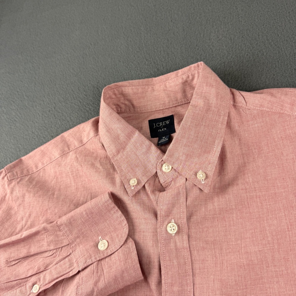 J.Crew Shirt Mens M Pink Flex Button Down Long Sleeve Cotton Stretch Casual 4013